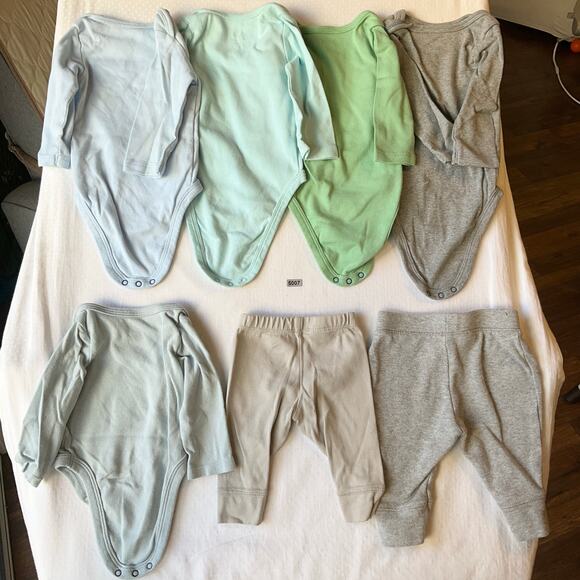 Set of 7 Cloud Island Baby Boy Shirts and Pants Long Sleeve size 0-3M Blue Gray - Picture 11 of 11